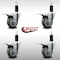 Service Caster 3.5'' SS Gray Poly Swivel 1-1/4'' Expanding Stem Caster Set Total Lock Brake, 4PK SCC-SSEXTTL20S3514-PPUB-114-4 - alternate 2